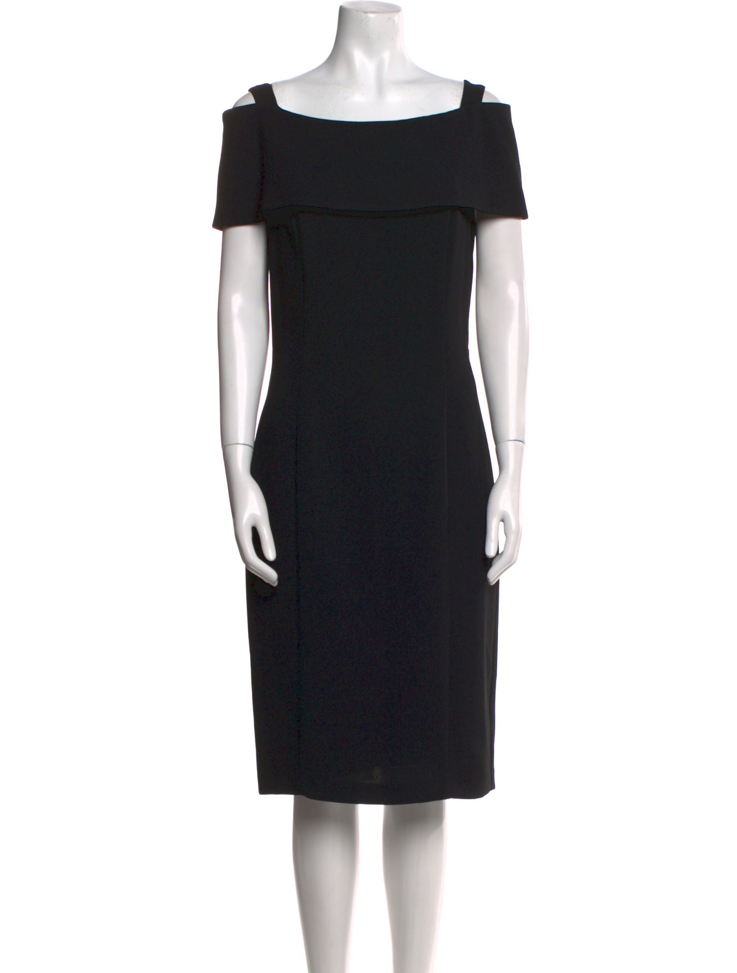 Badgley Mischka Bateau Neckline Midi Length Dress