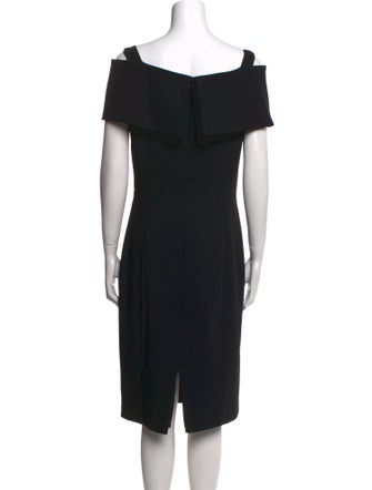 Badgley Mischka Bateau Neckline Midi Length Dress