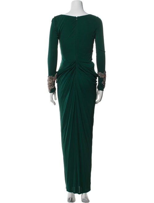 Badgley Mischka Bateau Neckline Long Dress