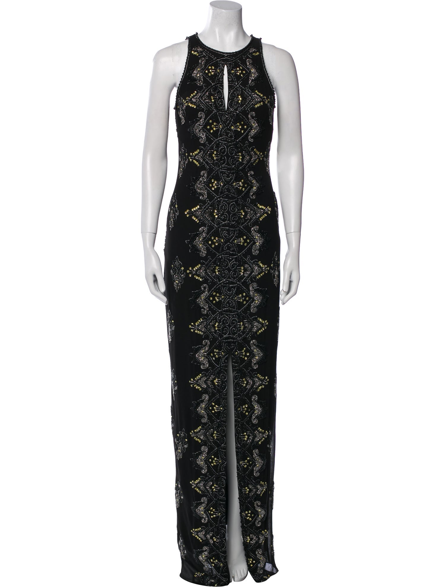 Badgley Mischka Lace Pattern Long Dress