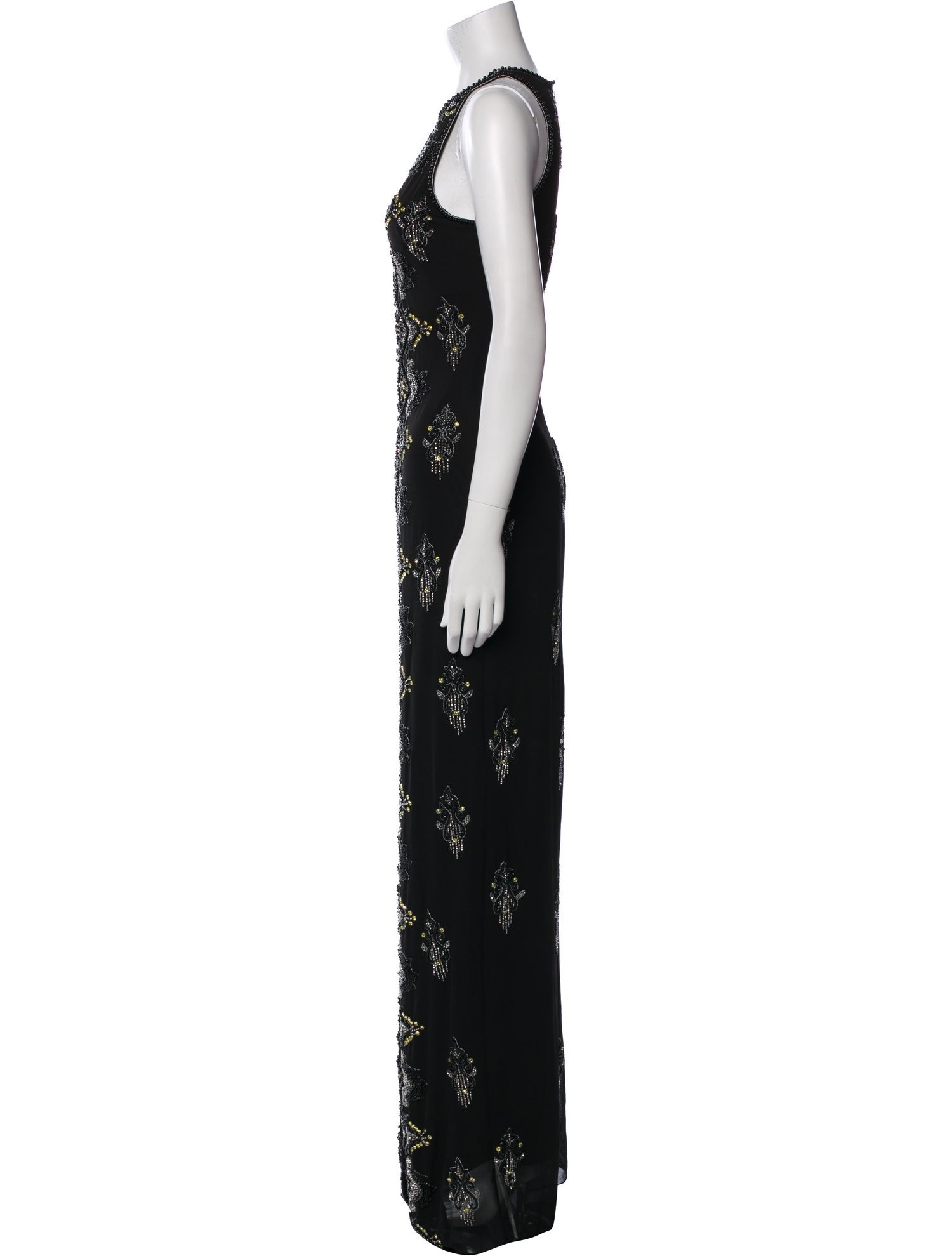 Badgley Mischka Lace Pattern Long Dress