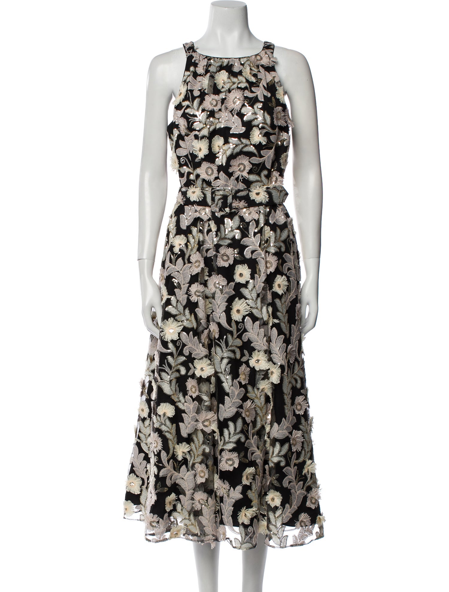 Badgley Mischka Floral Print Long Dress w/ Tags