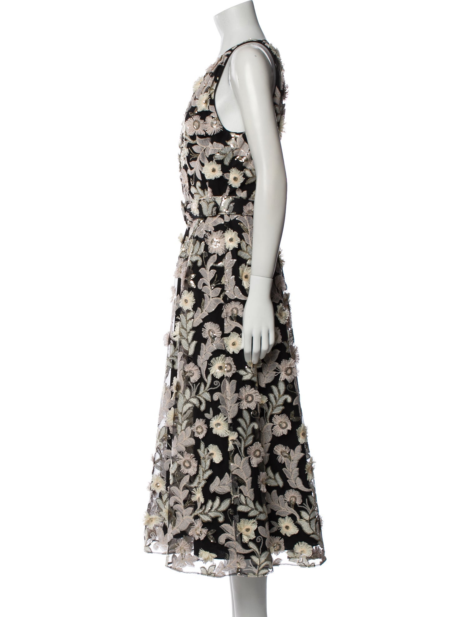 Badgley Mischka Floral Print Long Dress w/ Tags