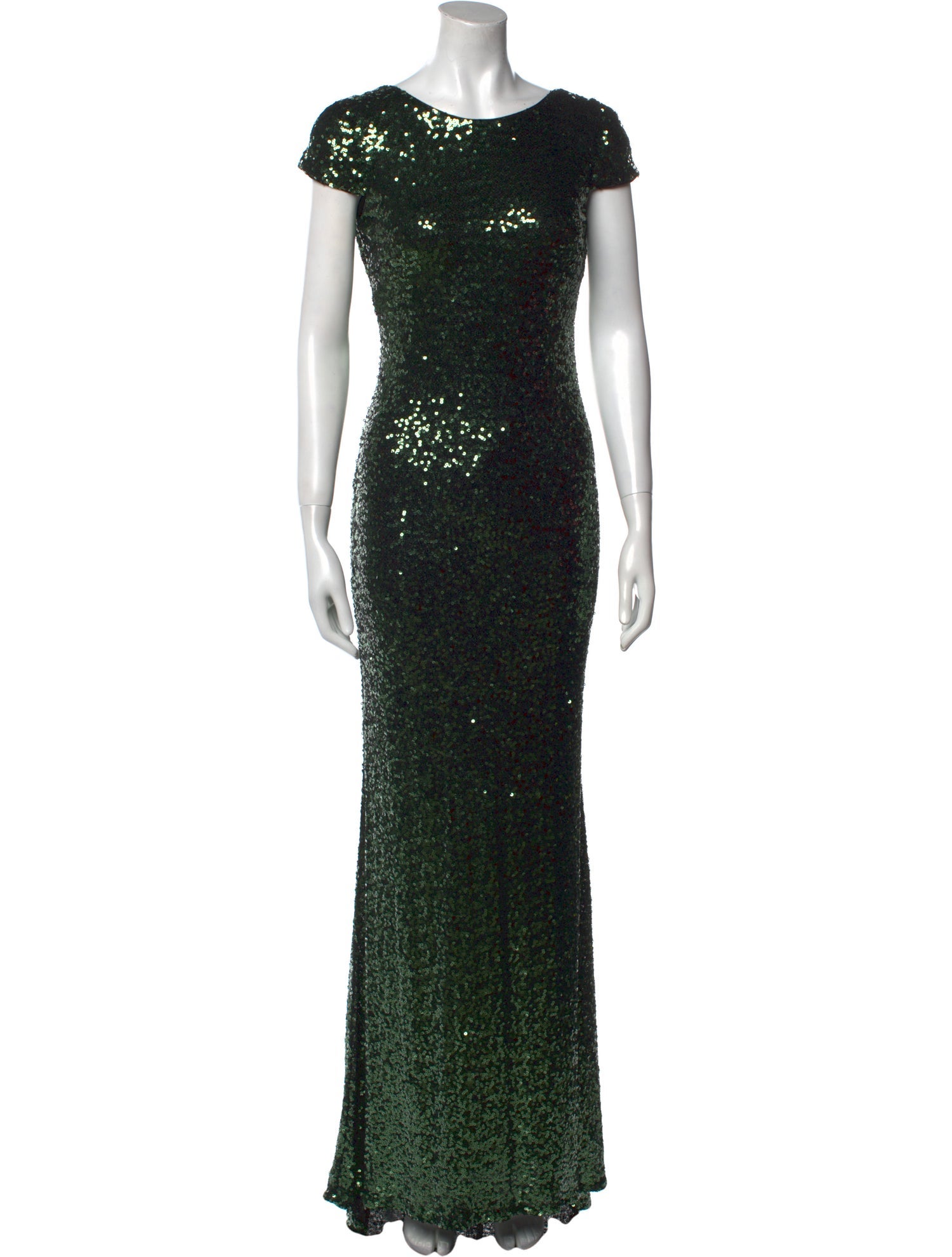 Badgley Mischka Bateau Neckline Long Dress