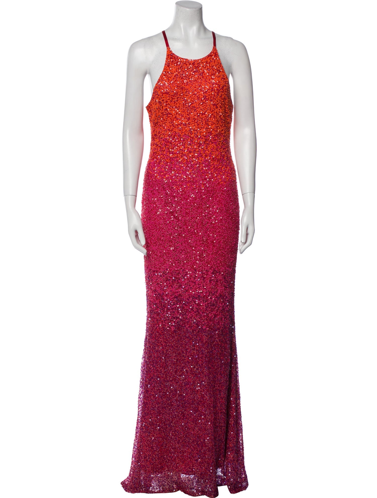 Badgley Mischka Printed Long Dress w/ Tags