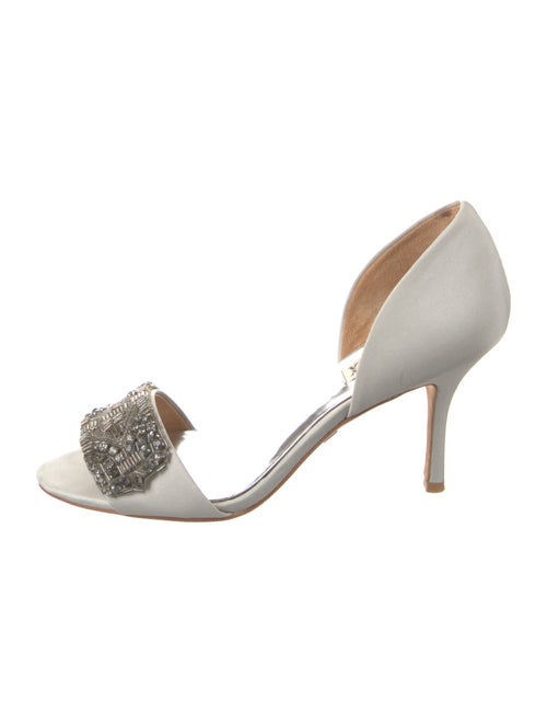 Badgley Mischka Satin Crystal Embellishments Sandals