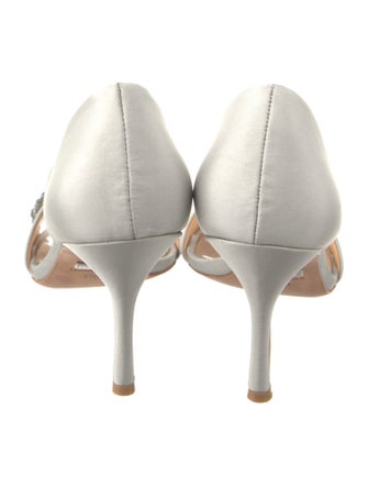 Badgley Mischka Satin Crystal Embellishments Sandals