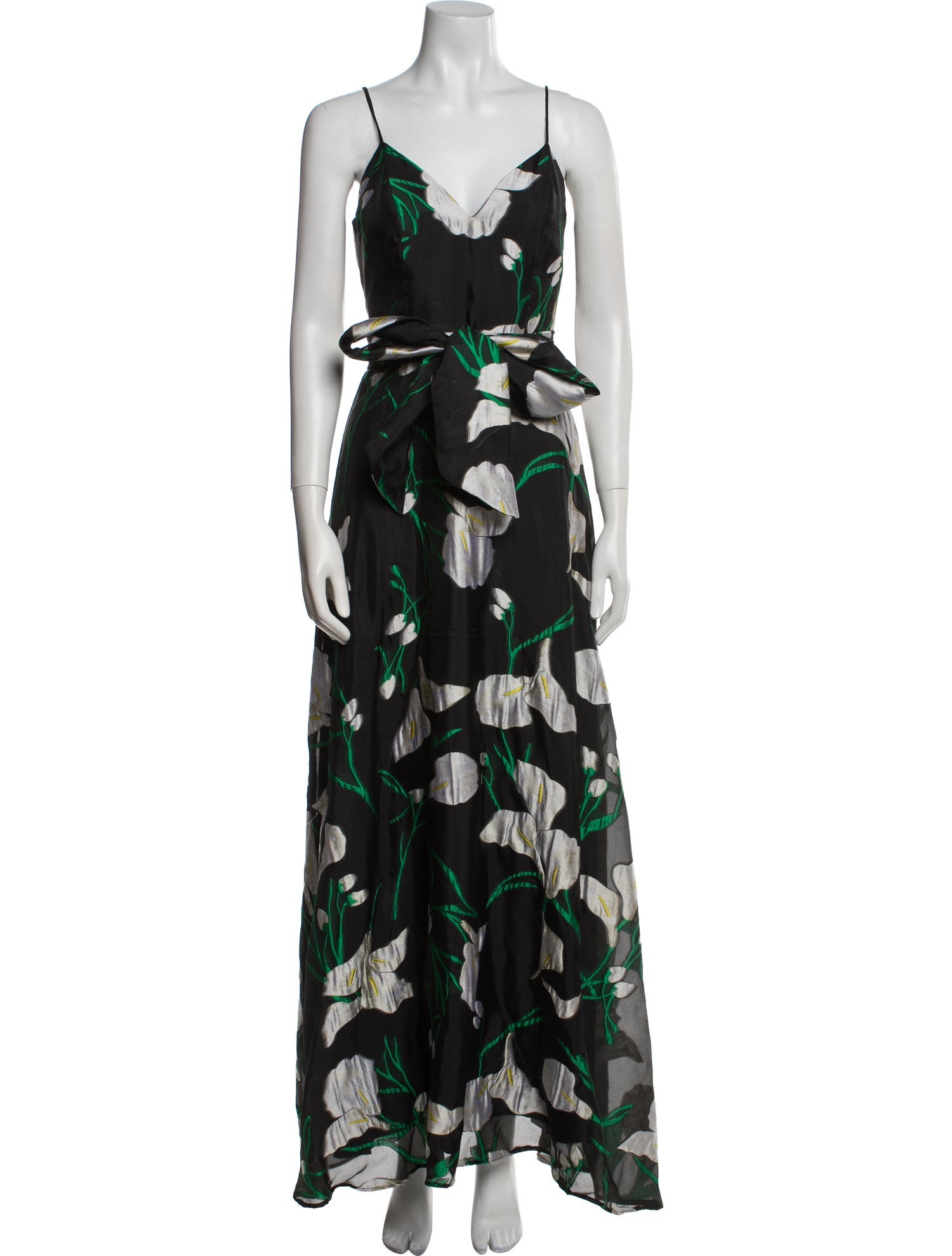 Badgley Mischka Floral Print Long Dress