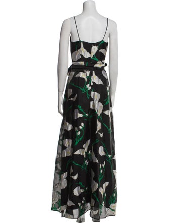 Badgley Mischka Floral Print Long Dress