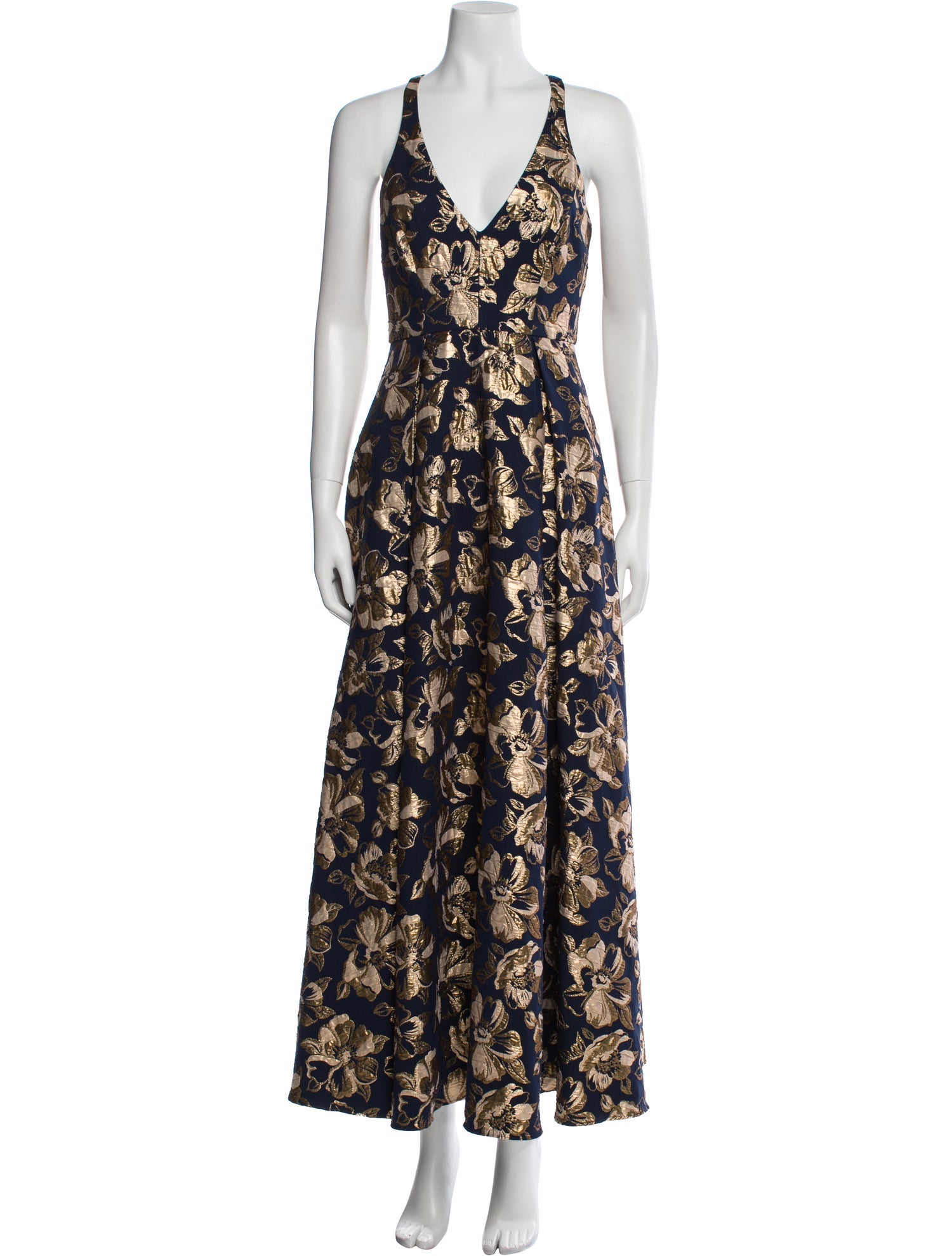 Badgley Mischka Floral Print Long Dress