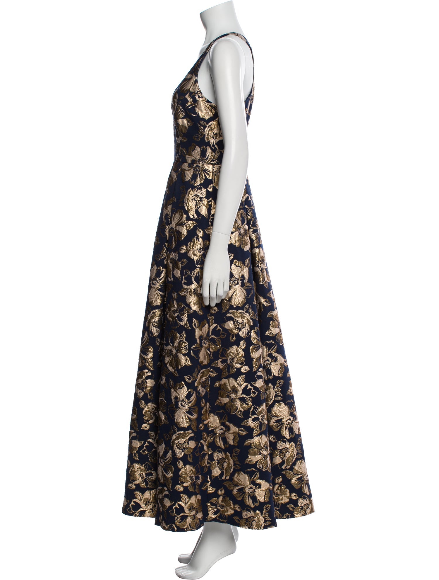 Badgley Mischka Floral Print Long Dress