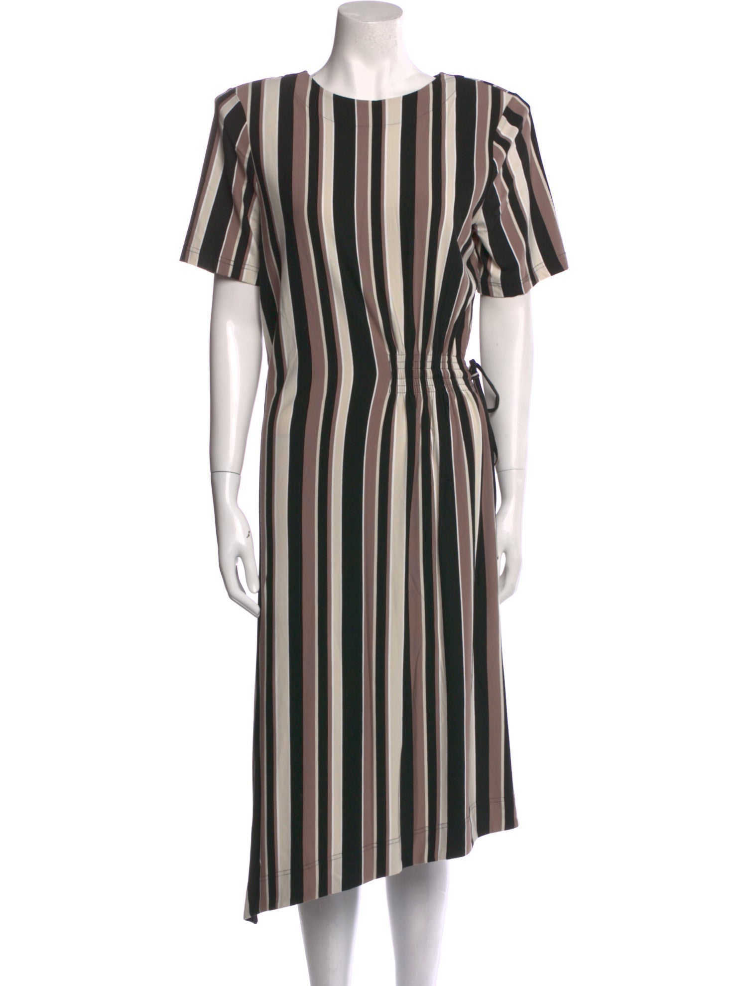 Badgley Mischka Striped Midi Length Dress