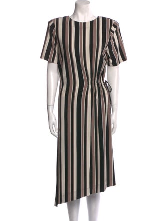 Badgley Mischka Striped Midi Length Dress