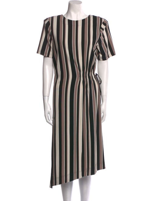 Badgley Mischka Striped Midi Length Dress