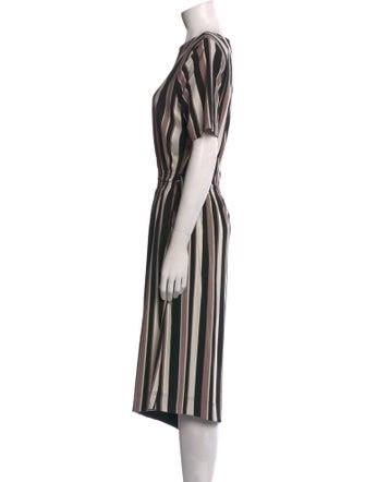 Badgley Mischka Striped Midi Length Dress