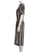 Badgley Mischka Striped Midi Length Dress