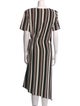 Badgley Mischka Striped Midi Length Dress