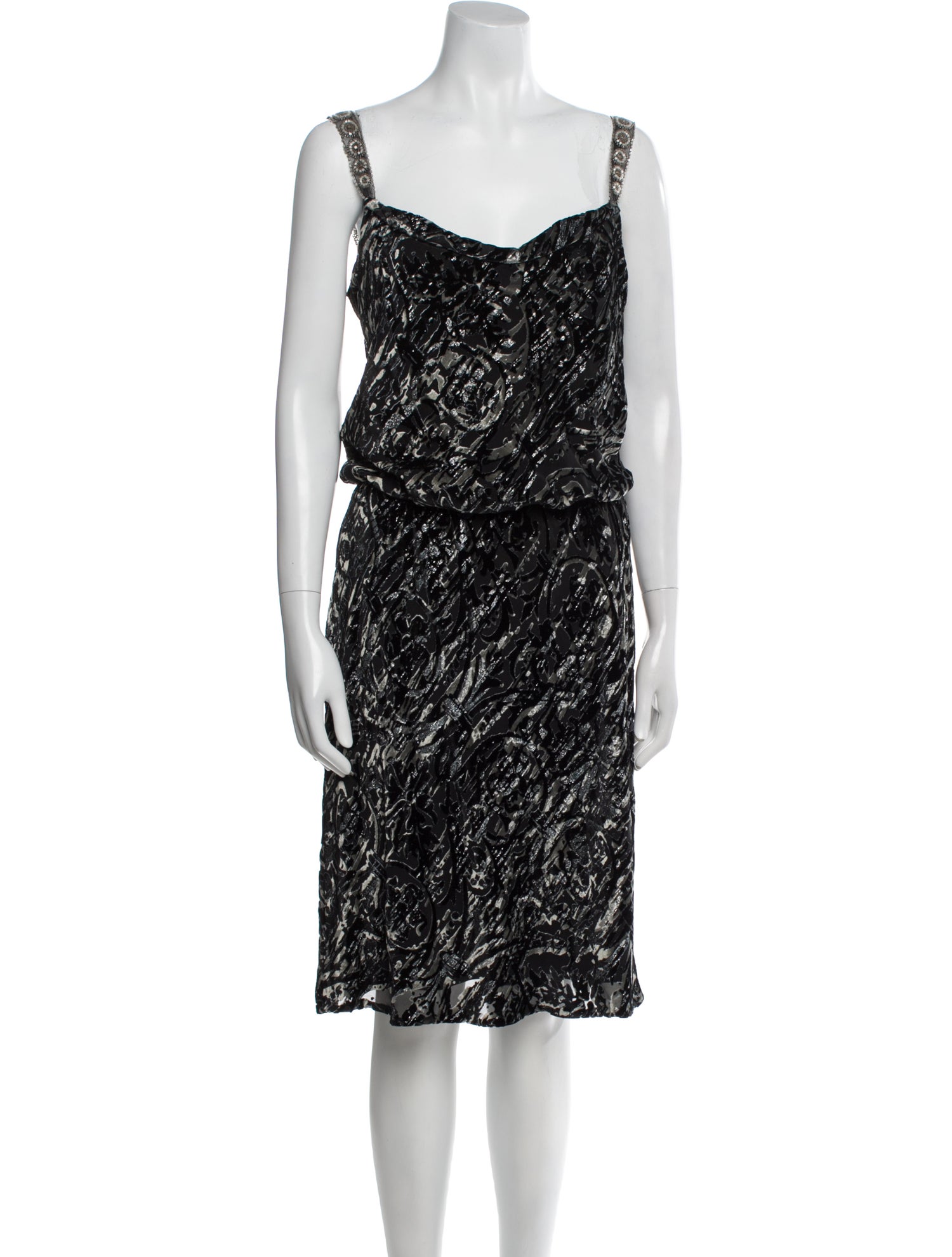 Badgley Mischka Printed Knee-Length Dress