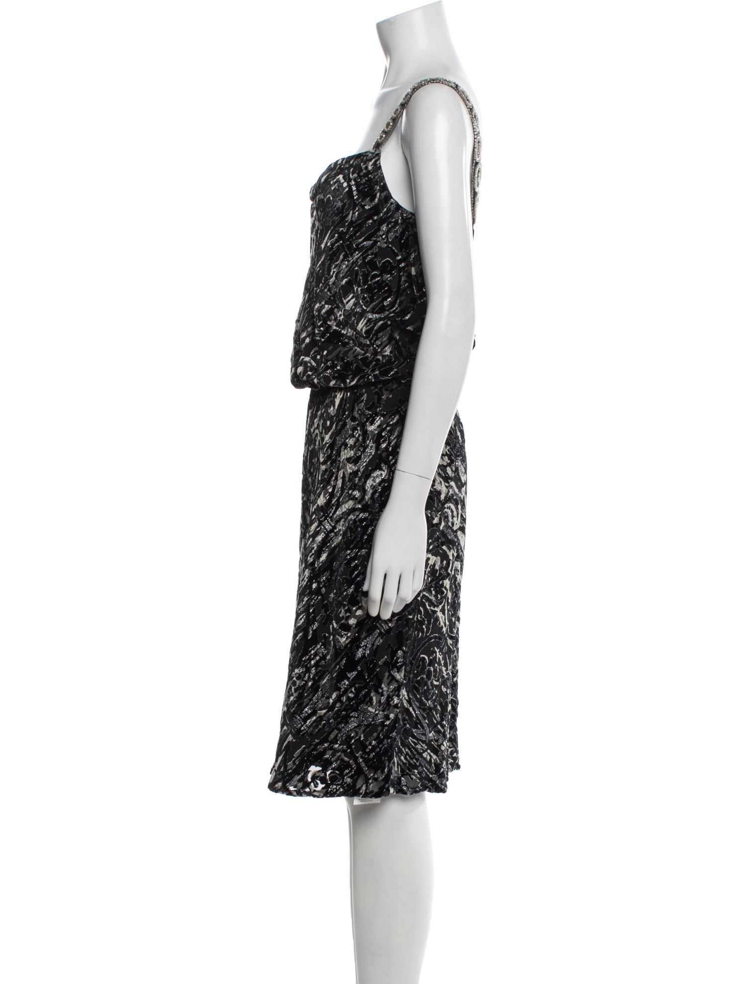 Badgley Mischka Printed Knee-Length Dress