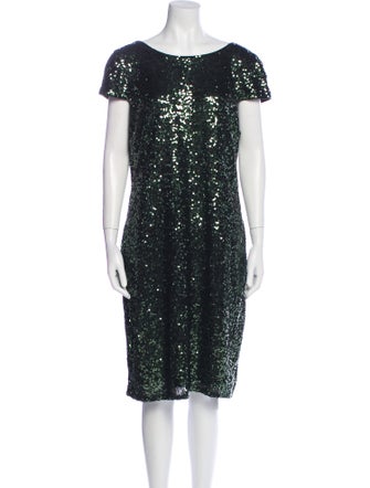 Badgley Mischka Scoop Neck Knee-Length Dress