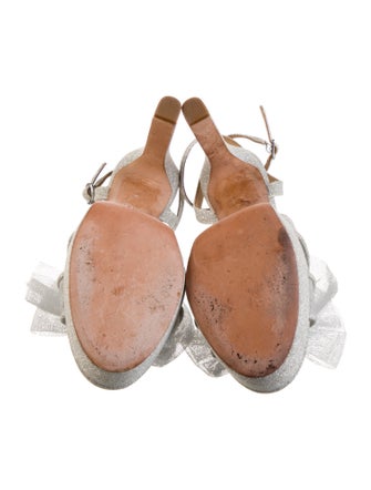 Badgley Mischka Glitter Slingback Sandals