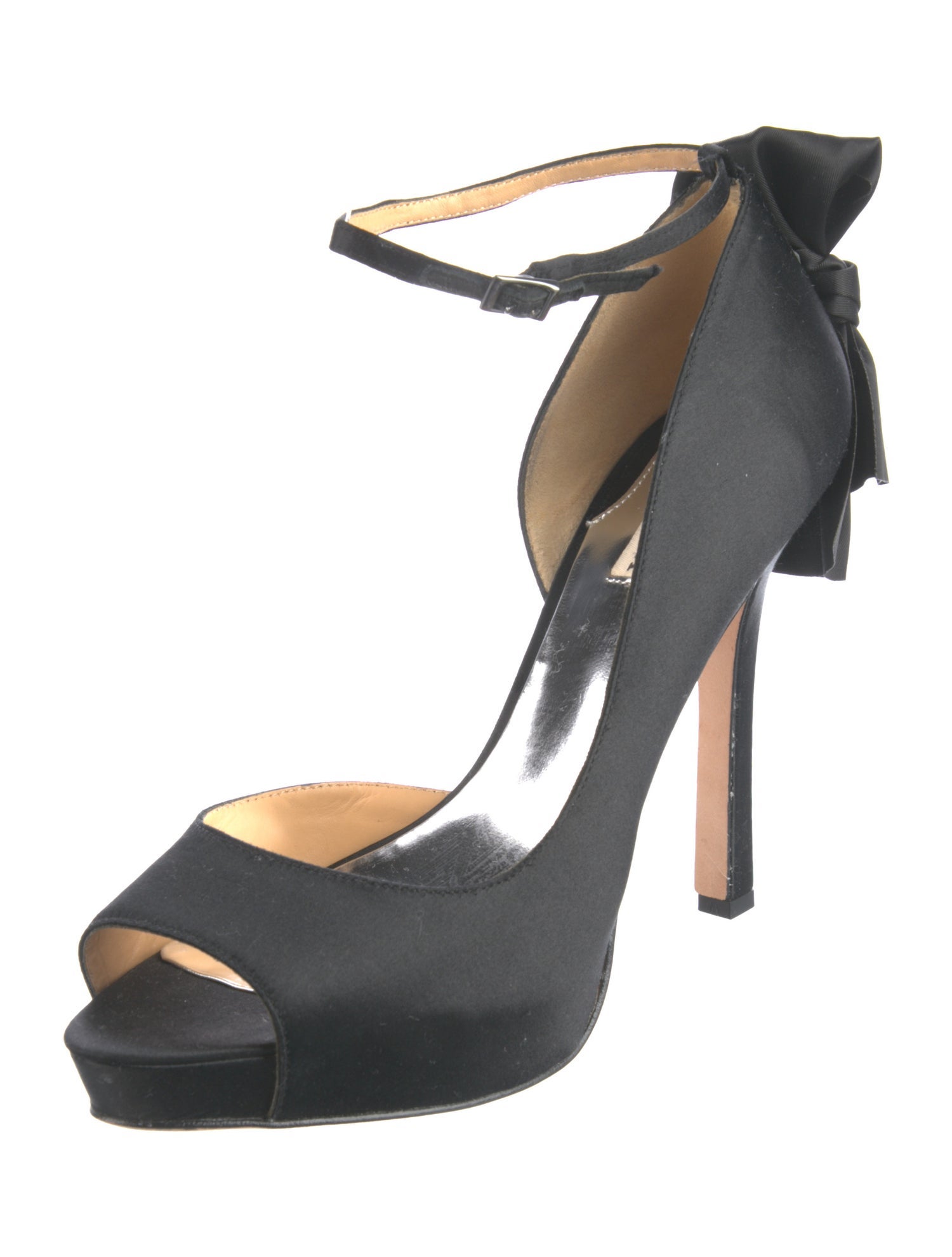 Badgley Mischka Satin Bow Accents D'Orsay Pumps