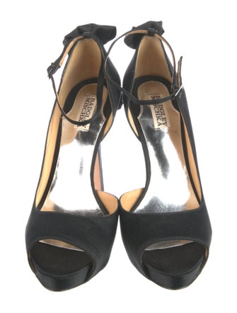 Badgley Mischka Satin Bow Accents D'Orsay Pumps