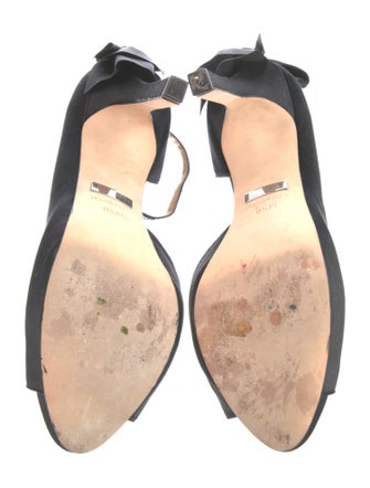 Badgley Mischka Satin Bow Accents D'Orsay Pumps
