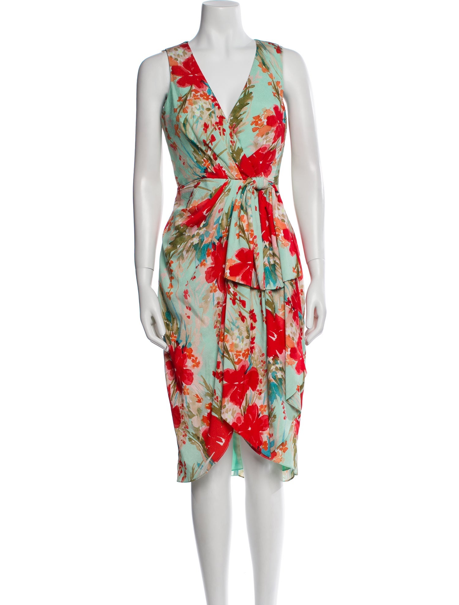 Badgley Mischka Floral Print Midi Length Dress