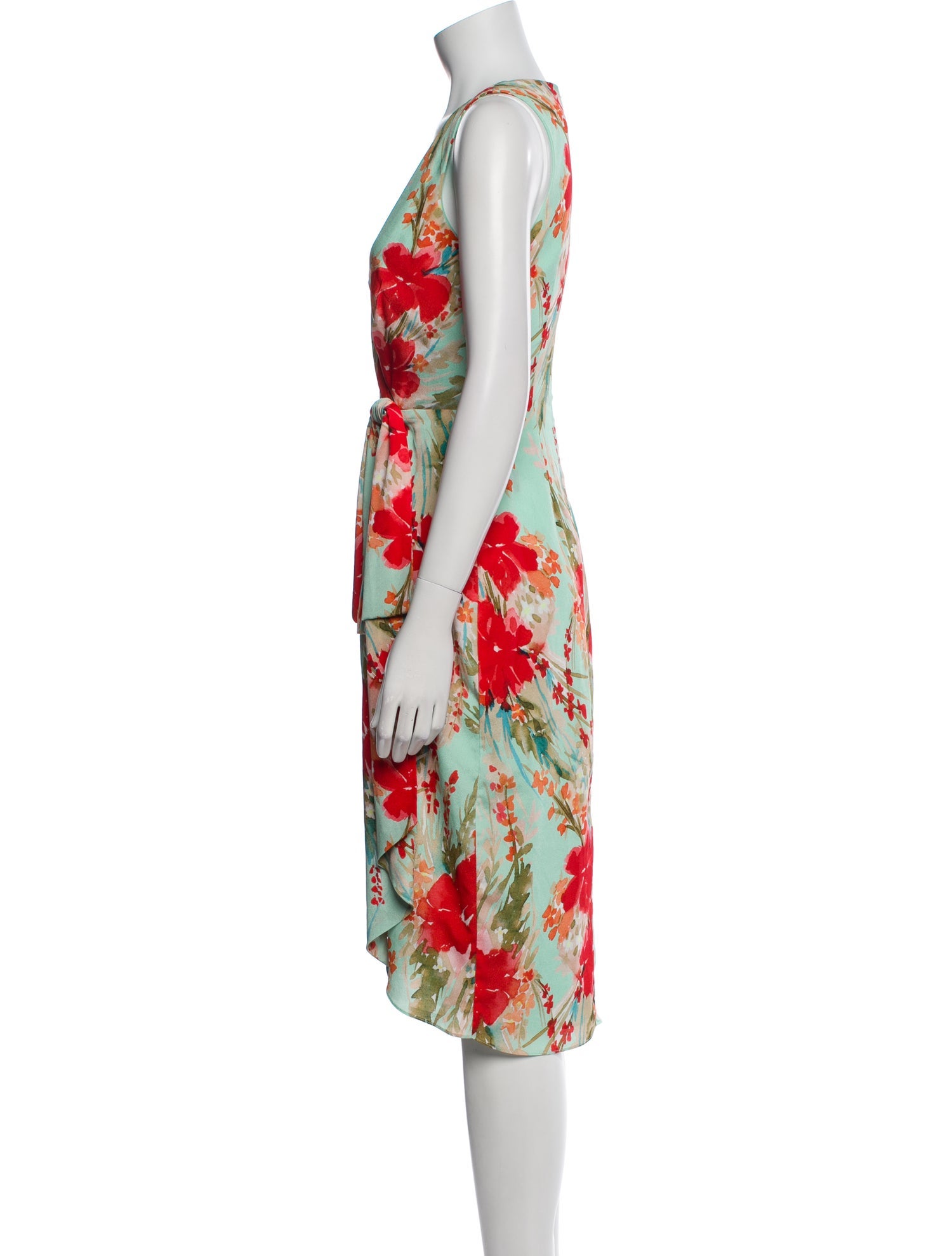 Badgley Mischka Floral Print Midi Length Dress