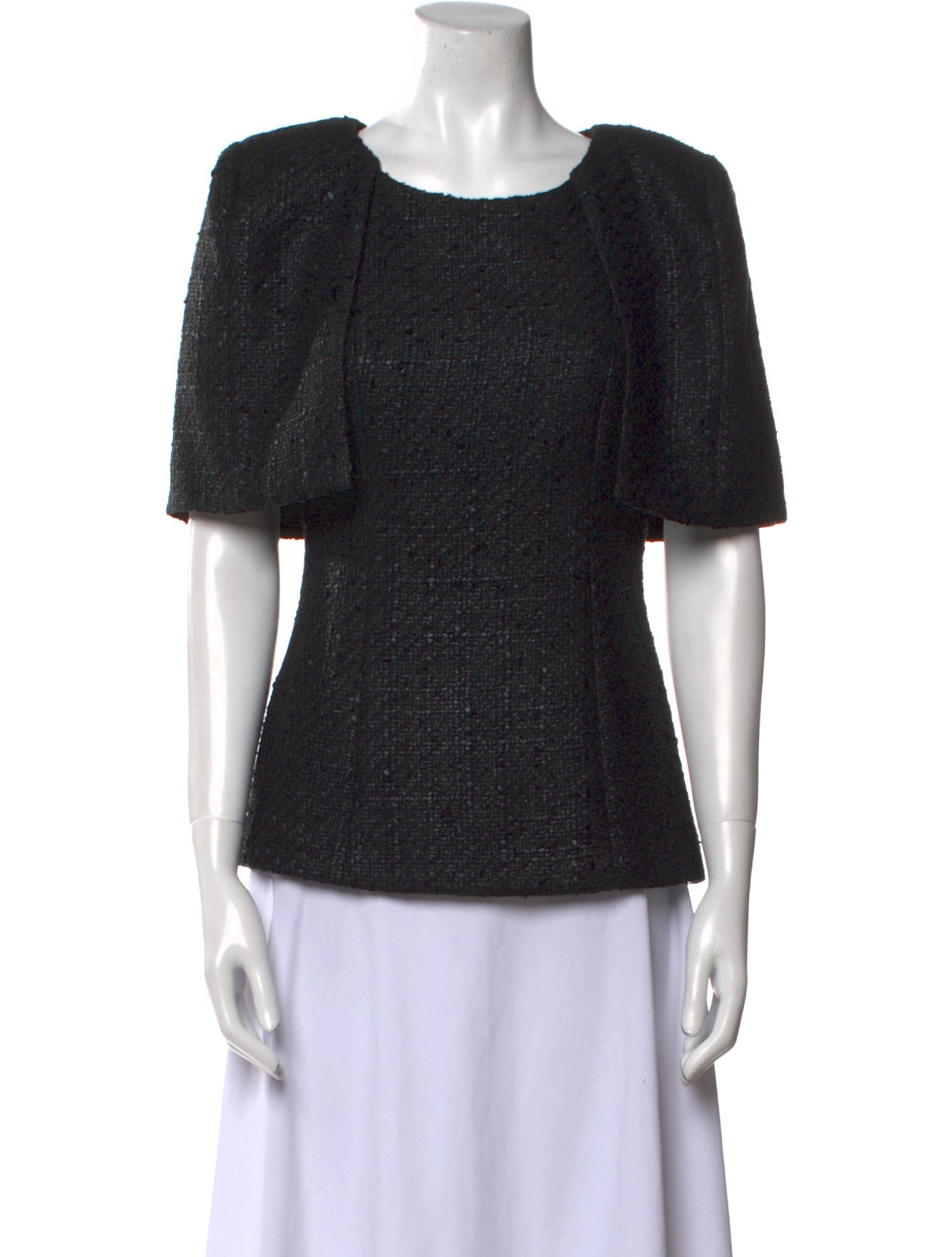 Badgley Mischka Square Neckline Short Sleeve Top