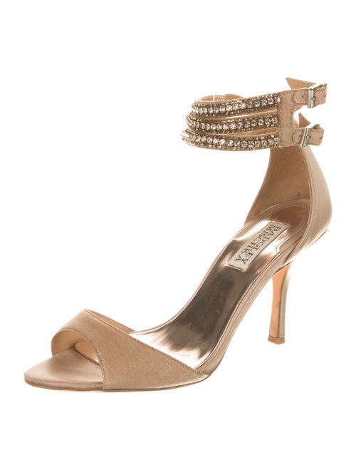 Badgley Mischka Satin Crystal Embellishments D'Orsay Pumps