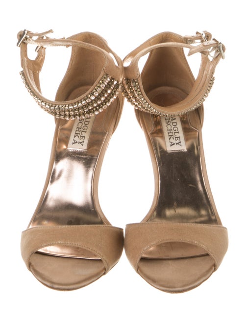 Badgley Mischka Satin Crystal Embellishments D'Orsay Pumps