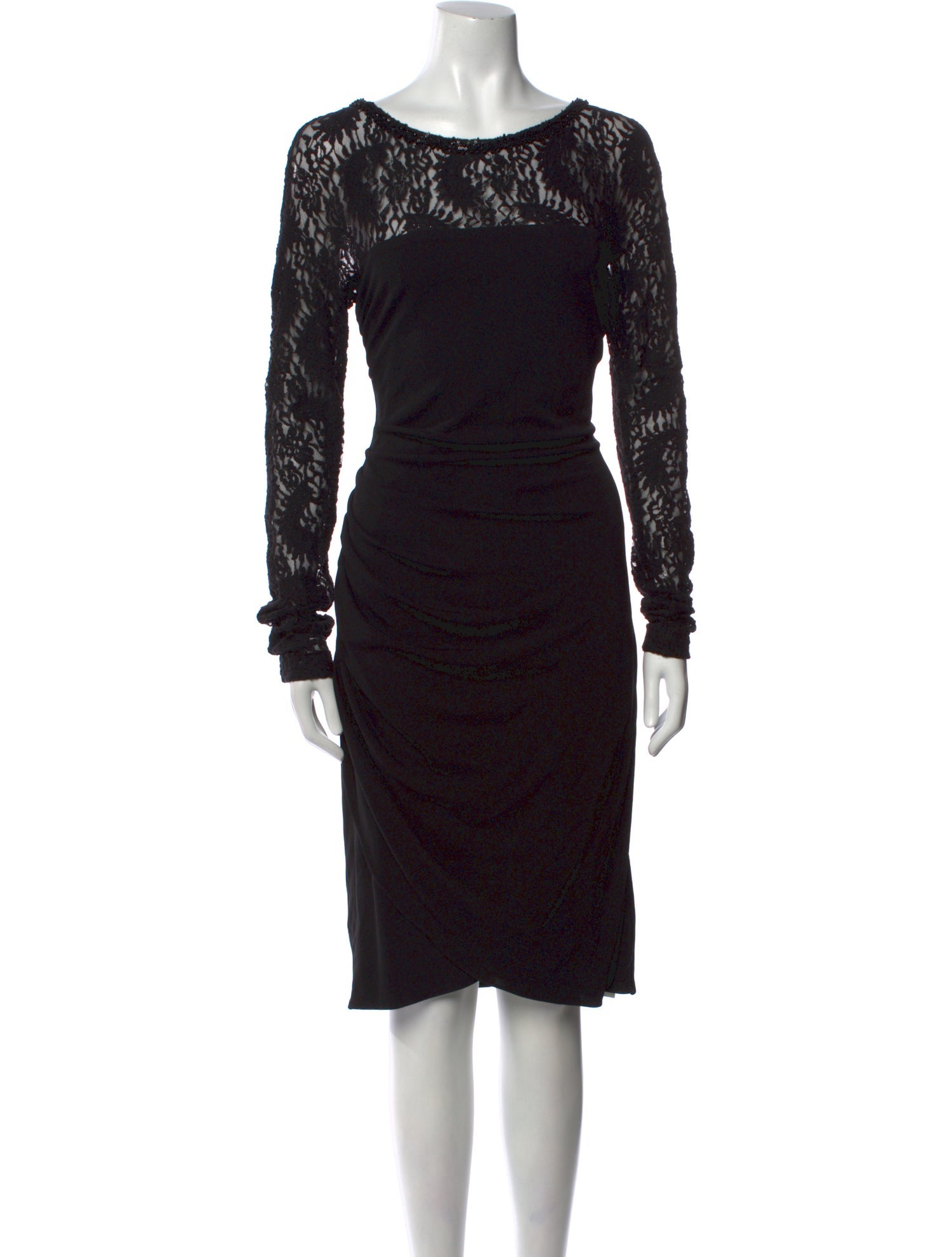 Badgley Mischka Bateau Neckline Knee-Length Dress