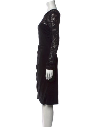 Badgley Mischka Bateau Neckline Knee-Length Dress