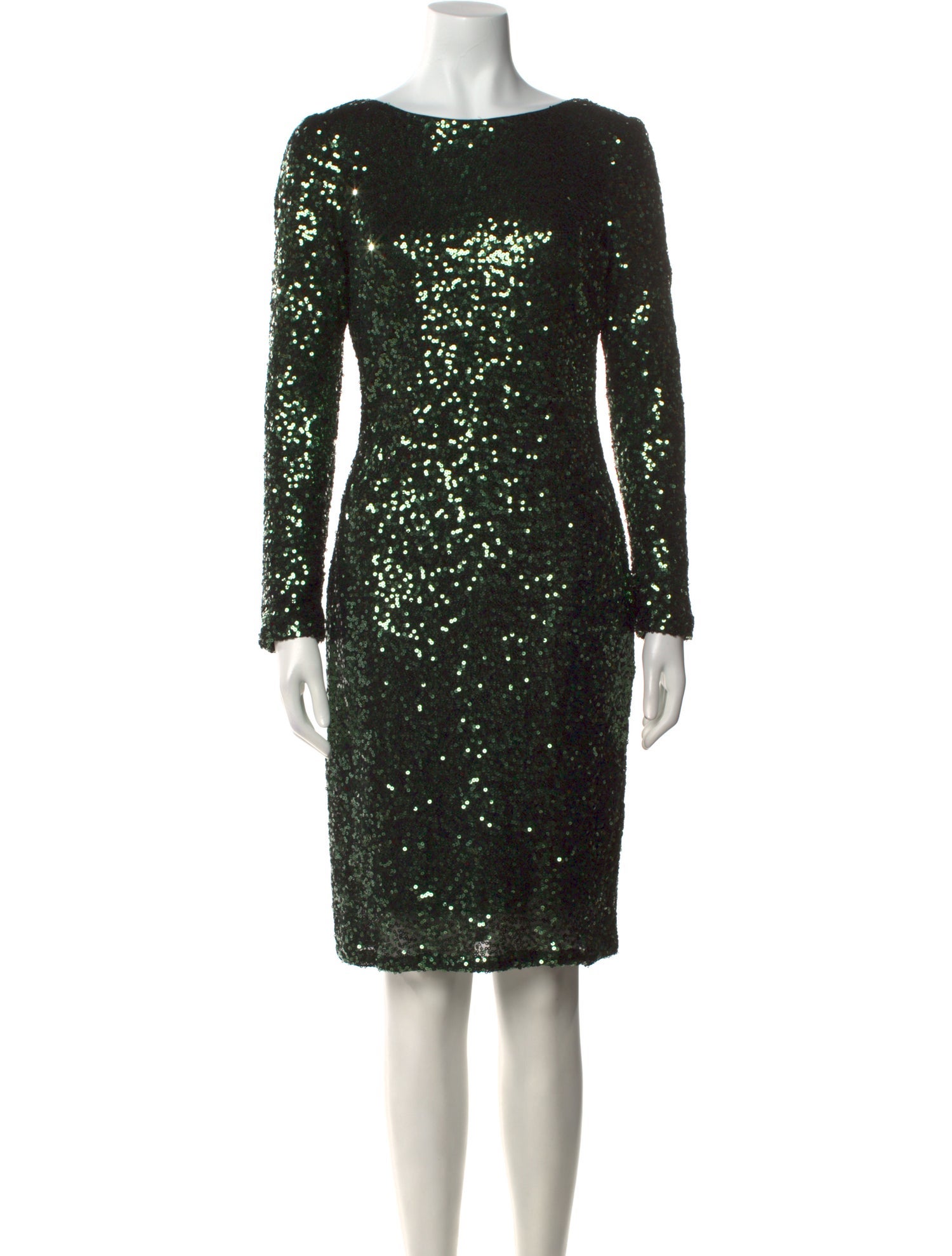 Badgley Mischka Bateau Neckline Knee-Length Dress