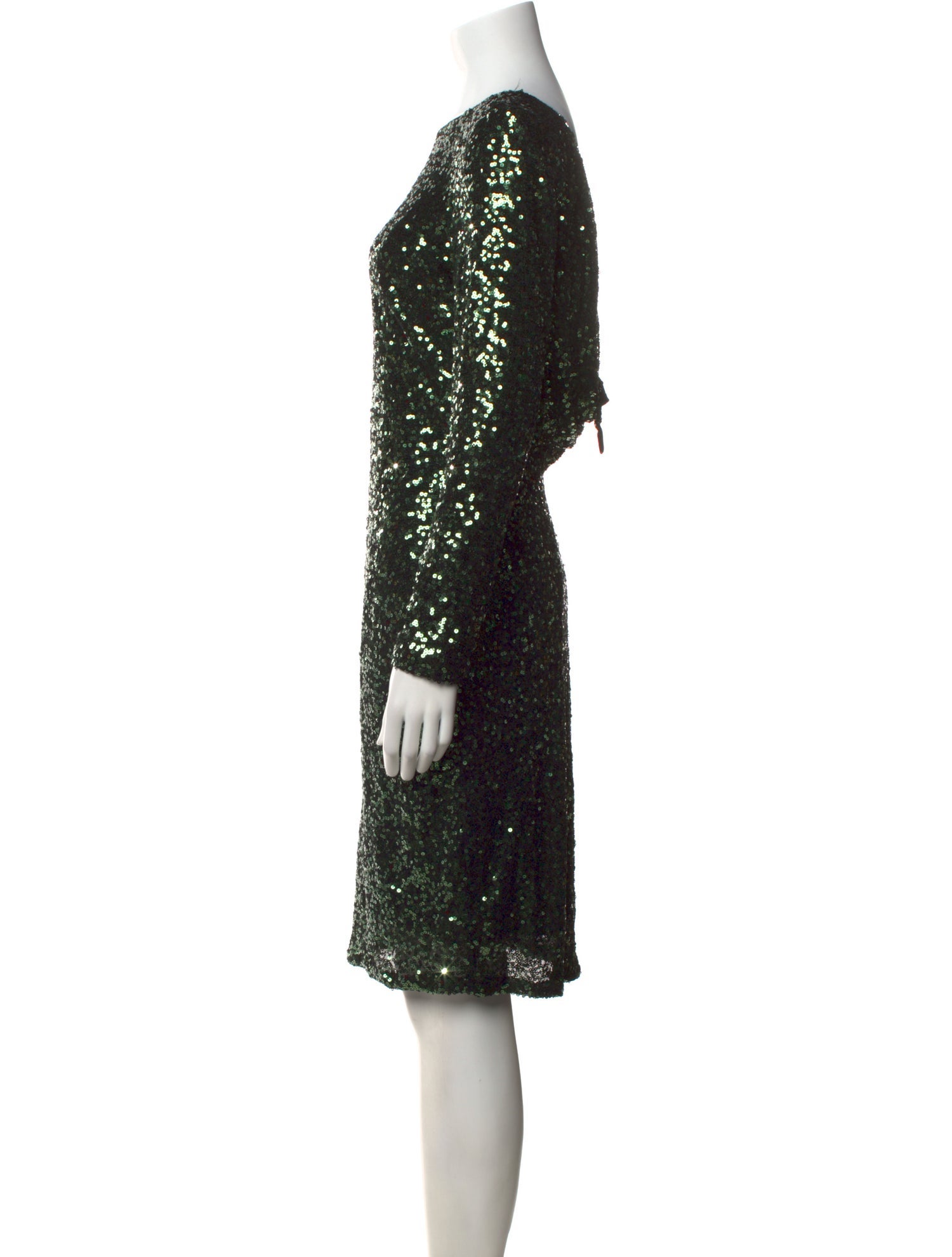 Badgley Mischka Bateau Neckline Knee-Length Dress