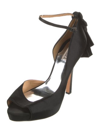 Badgley Mischka Satin Bow Accents D'Orsay Pumps