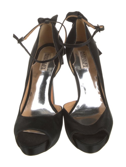 Badgley Mischka Satin Bow Accents D'Orsay Pumps
