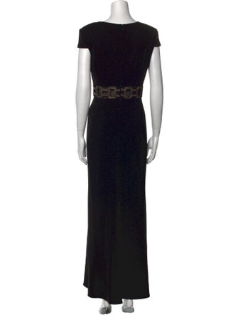 Badgley Mischka Lace Pattern Long Dress