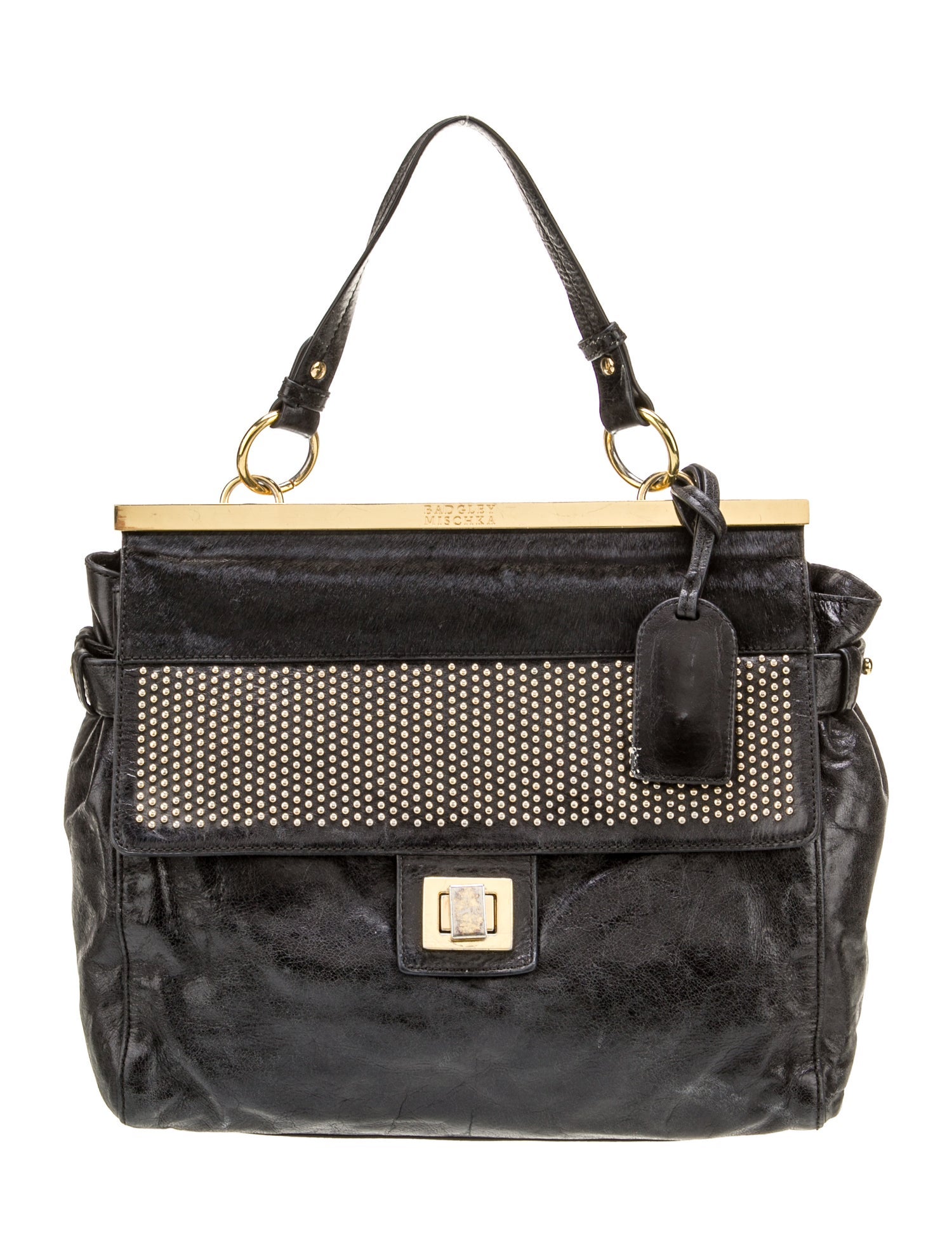 Badgley Mischka Leather Top Handle Bag