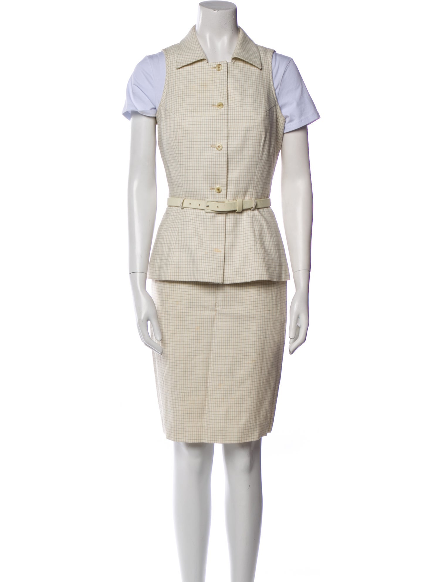 Badgley Mischka Plaid Print Skirt Set