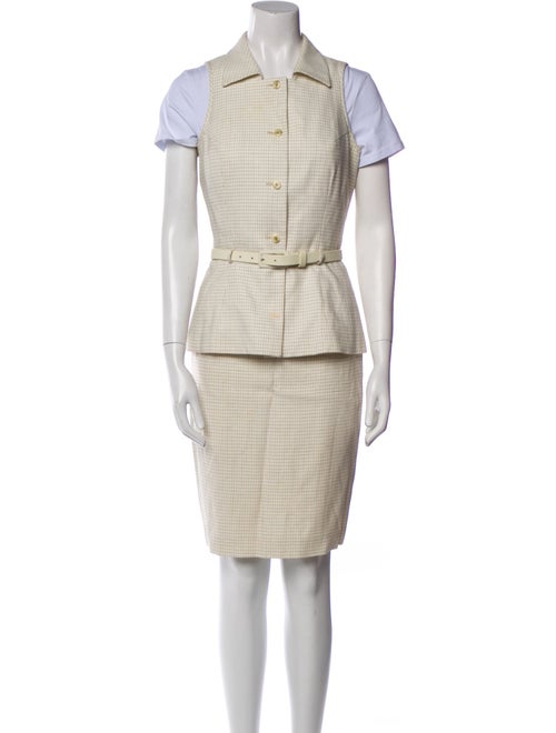 Badgley Mischka Plaid Print Skirt Set