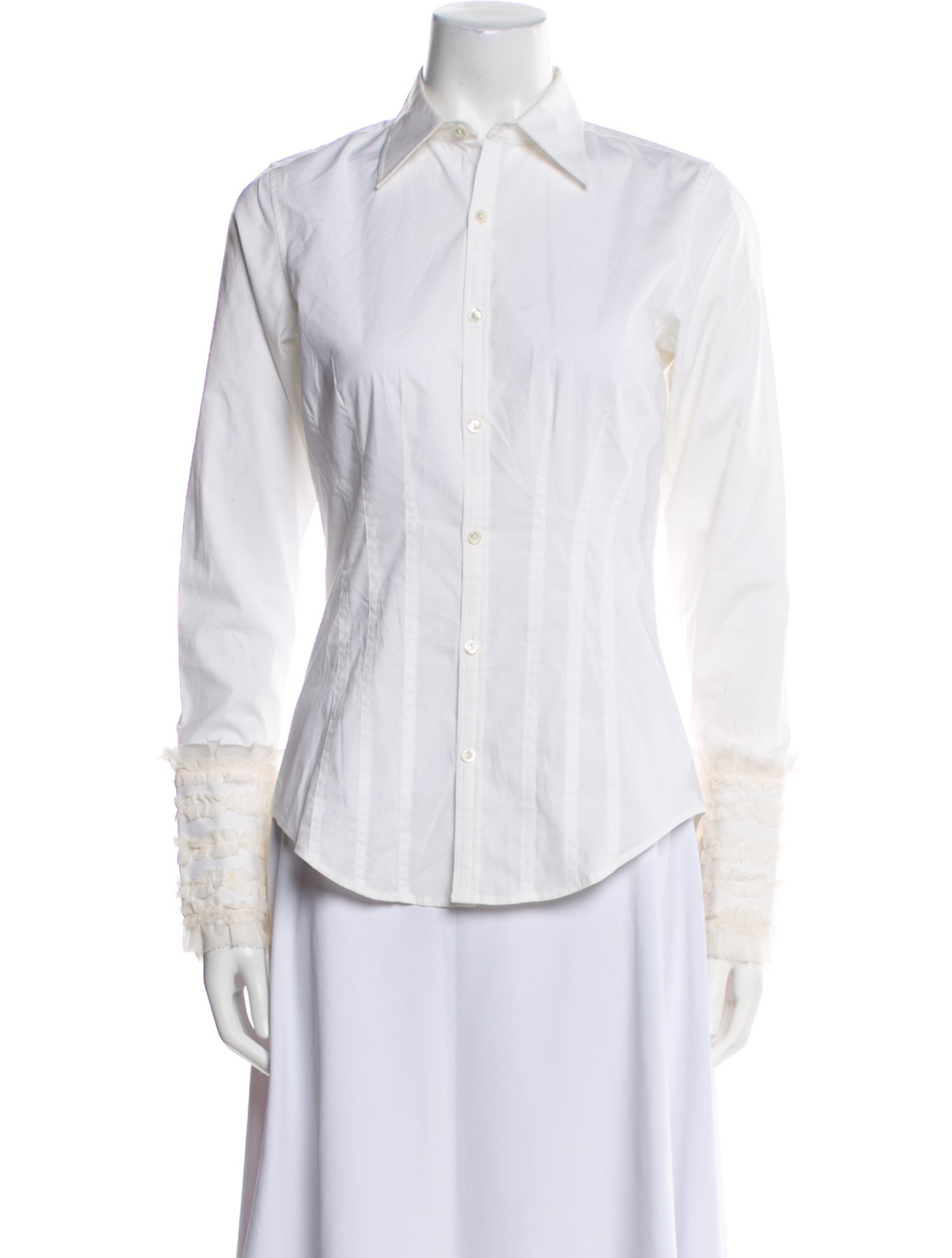 Badgley Mischka Long Sleeve Button-Up Top