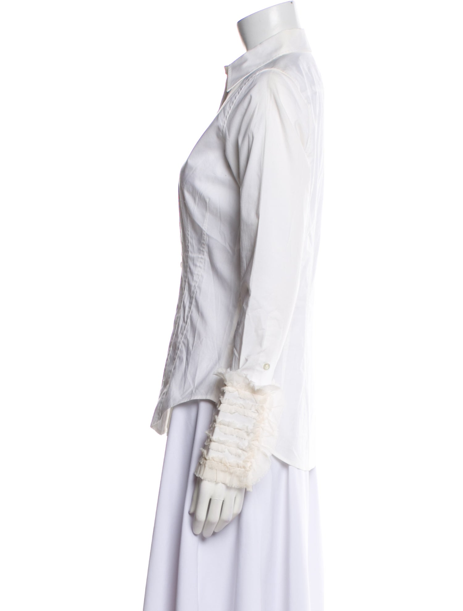 Badgley Mischka Long Sleeve Button-Up Top