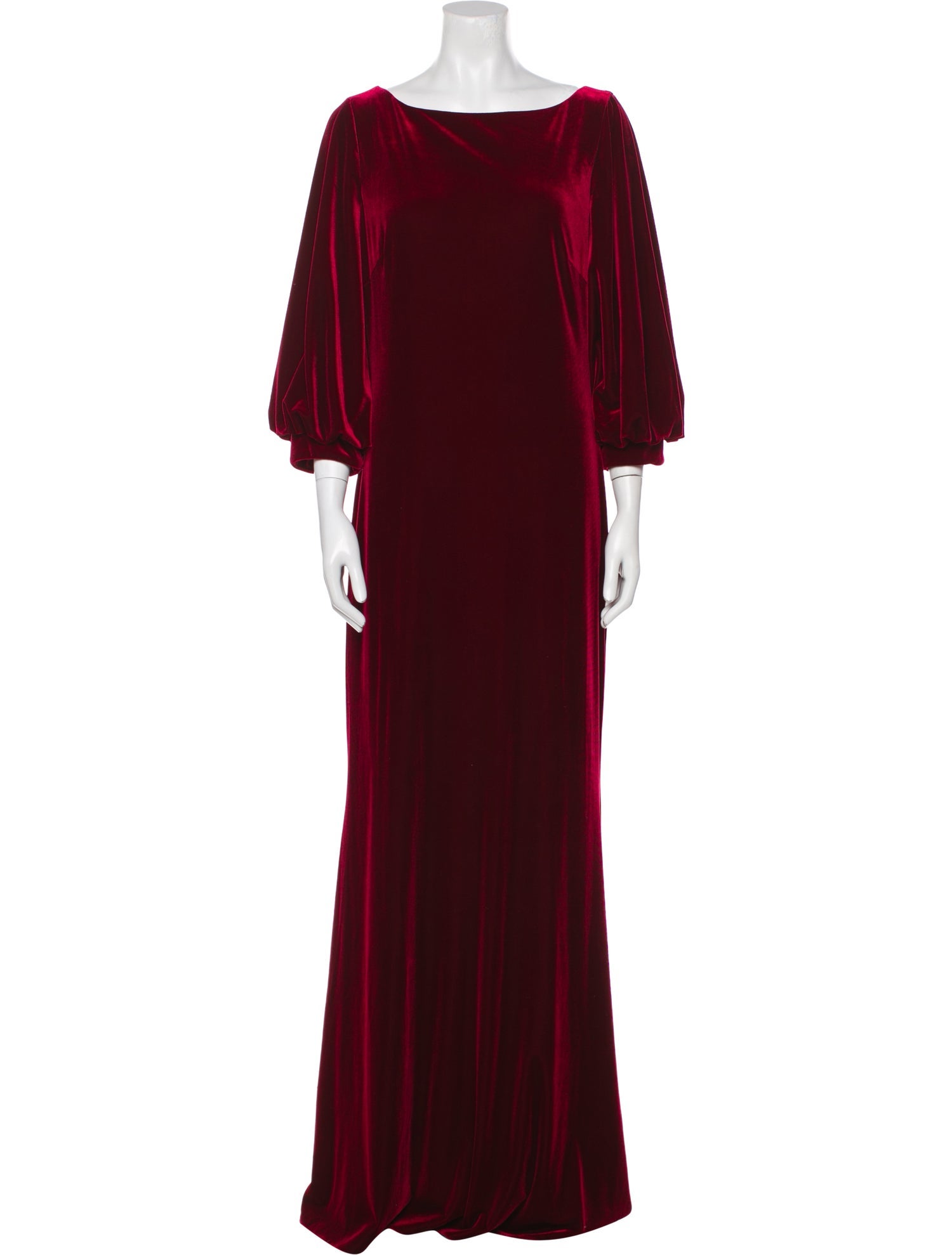 Badgley Mischka Bateau Neckline Long Dress