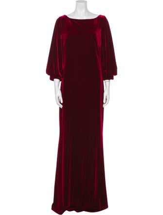 Badgley Mischka Bateau Neckline Long Dress