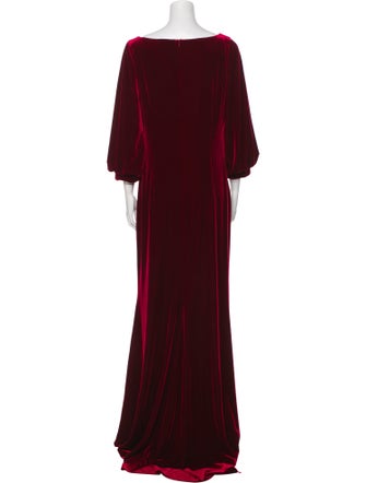 Badgley Mischka Bateau Neckline Long Dress