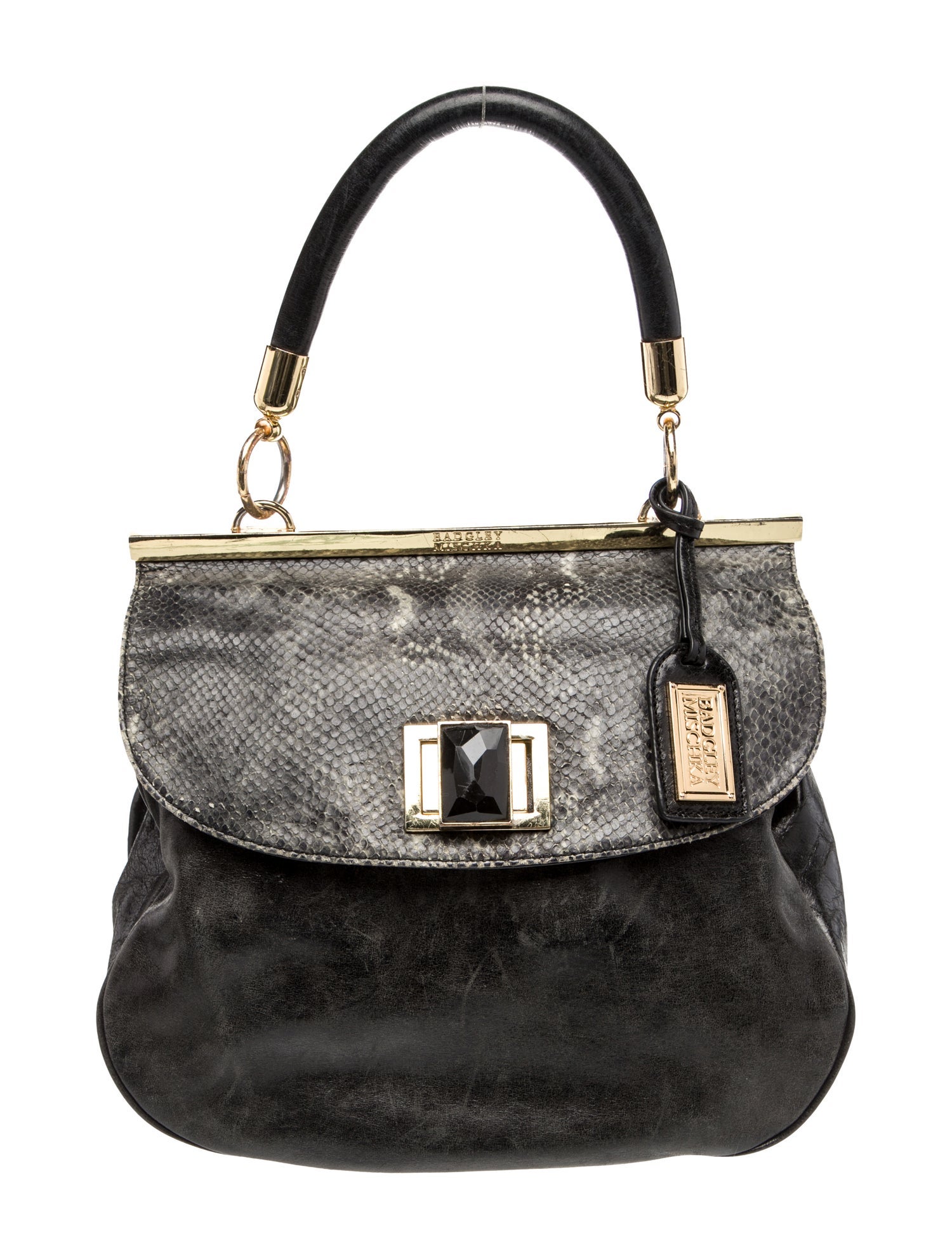 Badgley Mischka Leather Top Handle Bag