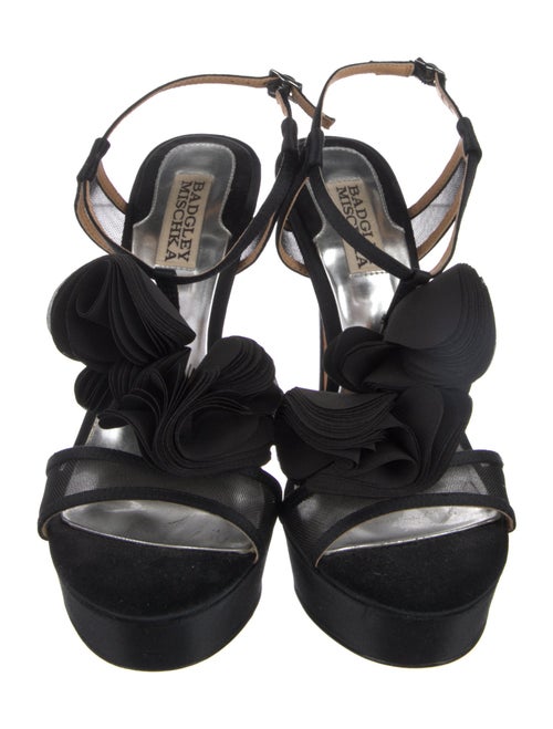 Badgley Mischka Satin T-Strap Sandals
